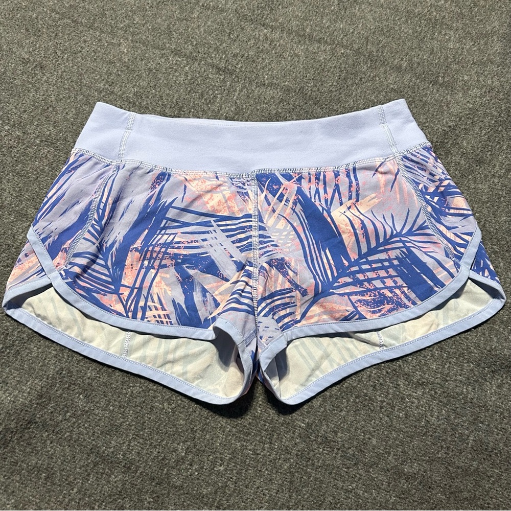Ivivva By Lululemon Speedy Shorts 2” Size 12 Palms Multicolor Lavender Lined